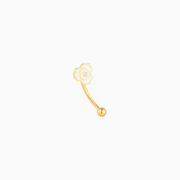 Rose Flower Curved Barbell - Stainless Steel - Rook, Eyebrow, Anti-Tragus - Oumo Jewelry