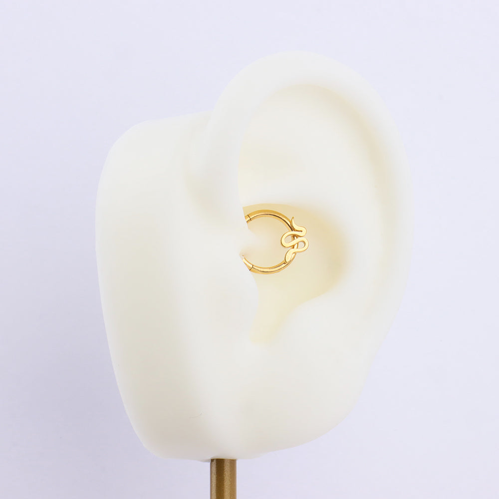 Sexy Snake Clicker Hoop - Stainless Steel - Daith, Septum - Oumo Jewelry