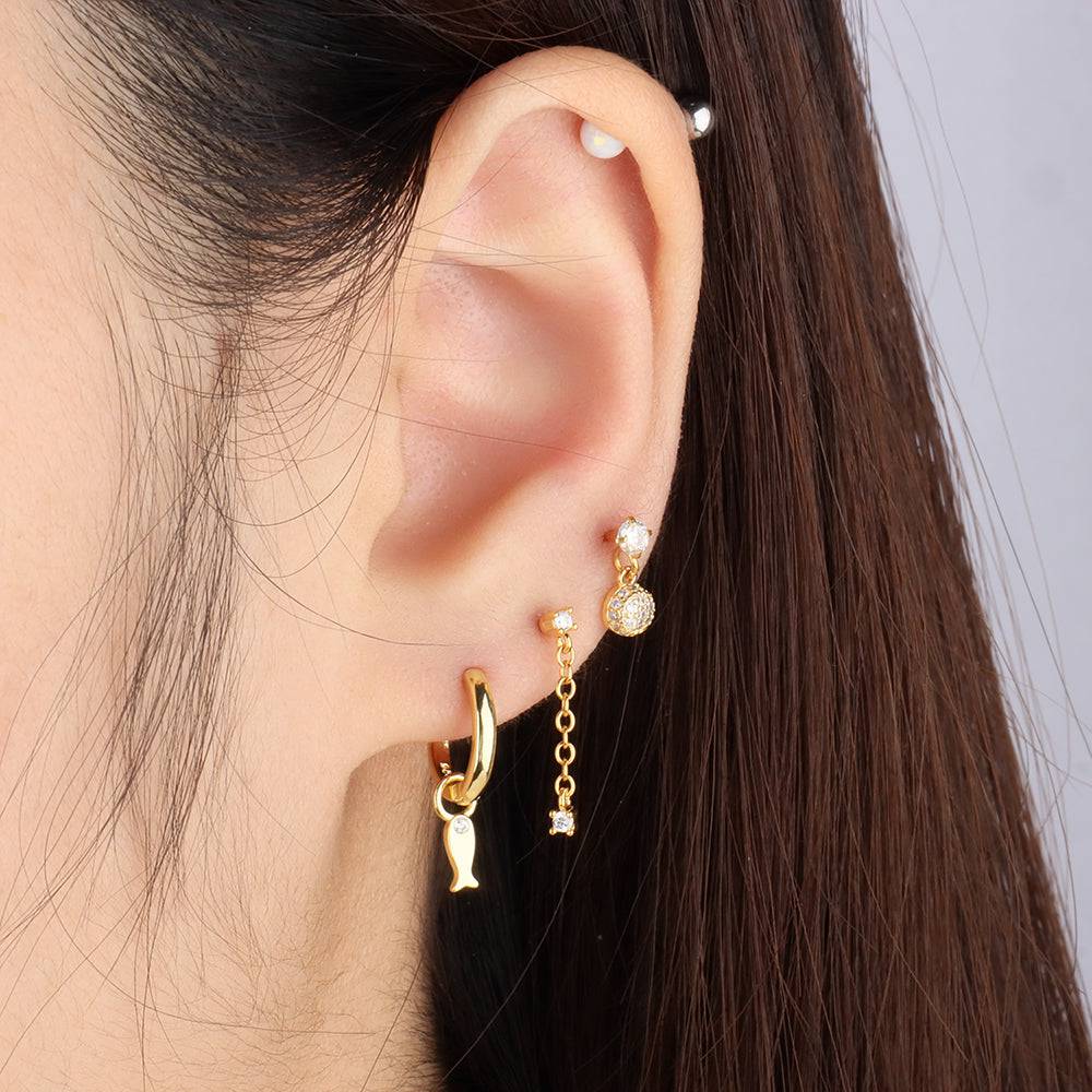 Shining Planet Drop - Stainless Steel - Flat, Upper Lobe - Oumo Jewelry