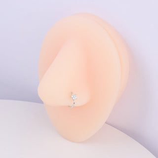 Shiny Flower Hoop Nose Ring - OhmoJewelry