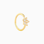 Shiny Flower Hoop Nose Ring - Stainless Steel - Septum - Oumo Jewelry