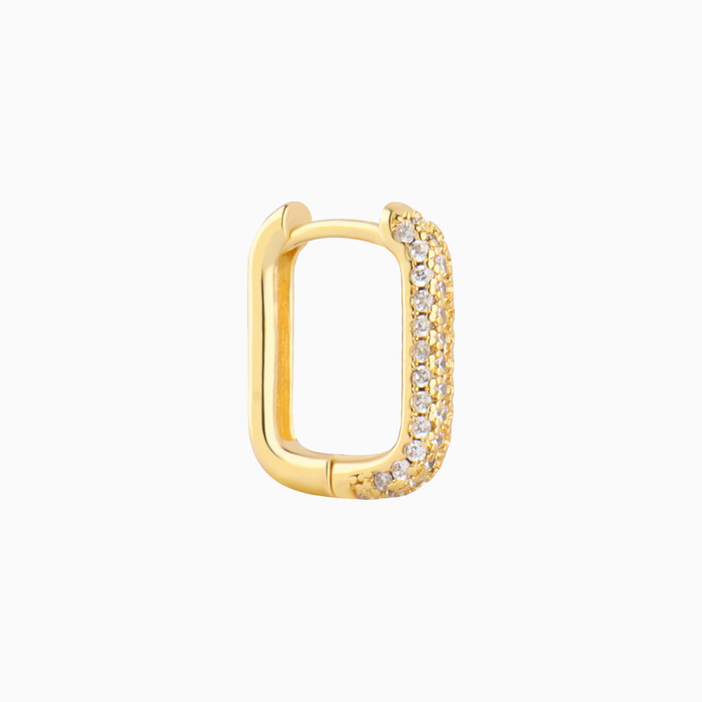 Shiny U-Shaped Hoop - Brass - Lobe - Oumo Jewelry