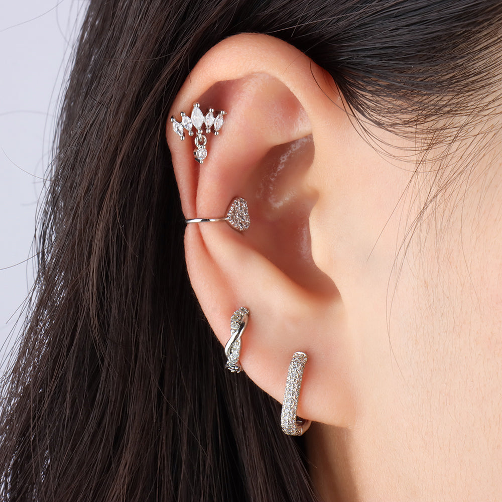 Shiny U-Shaped Hoop - Brass - Lobe - Oumo Jewelry
