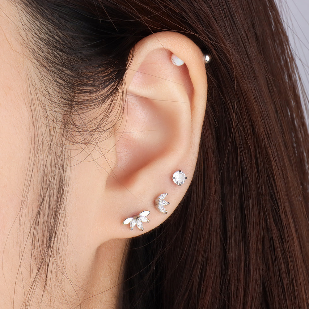 Marquise Stud - Stainless Steel - Upper Lobe, Helix, Flat - Oumo Jewelry