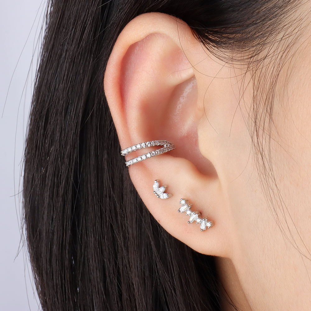 Marquise Stud - Stainless Steel - Upper Lobe, Helix, Flat - Oumo Jewelry