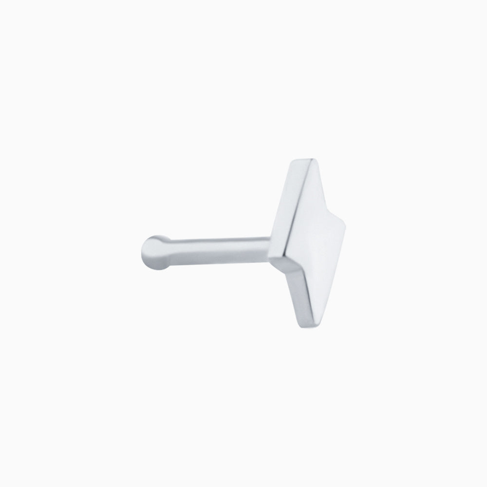 Simple Lightning Nose Stud - Stainless Steel - Nostril - Oumo Jewelry