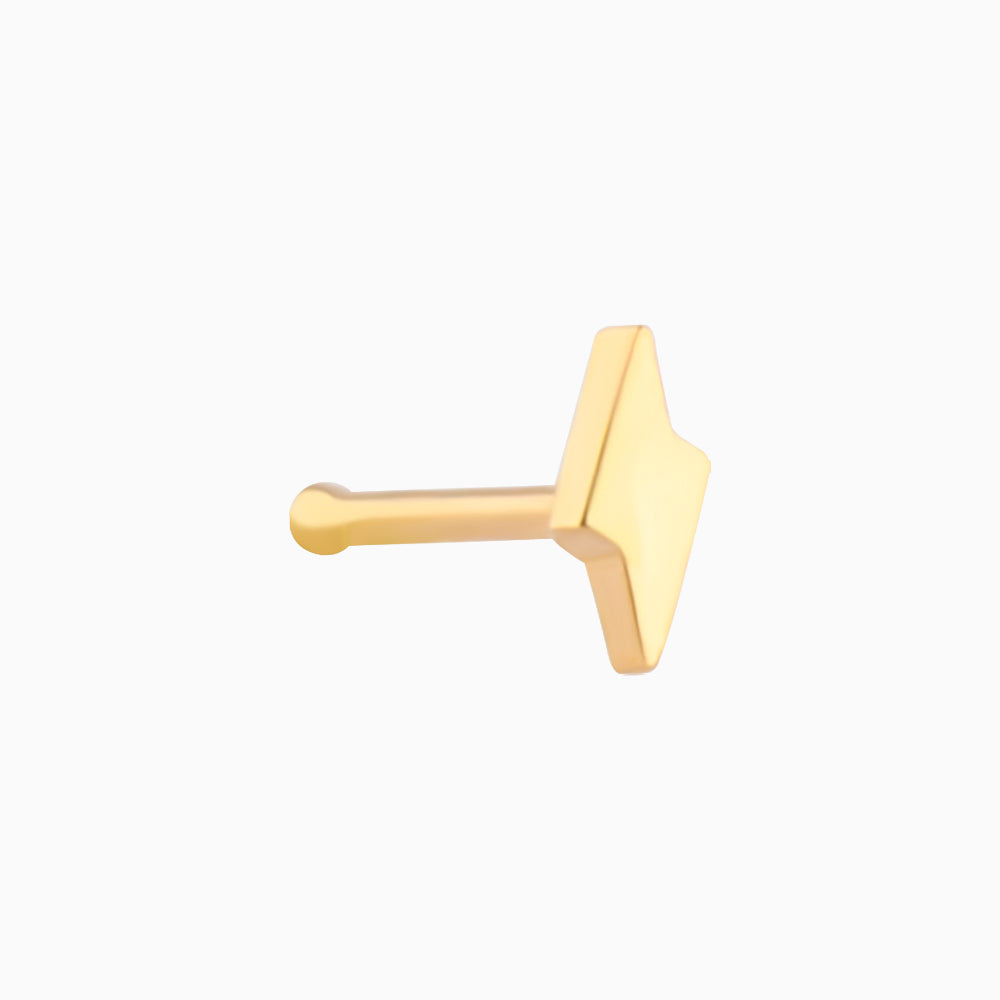 Simple Lightning Nose Stud - Stainless Steel - Nostril - Oumo Jewelry