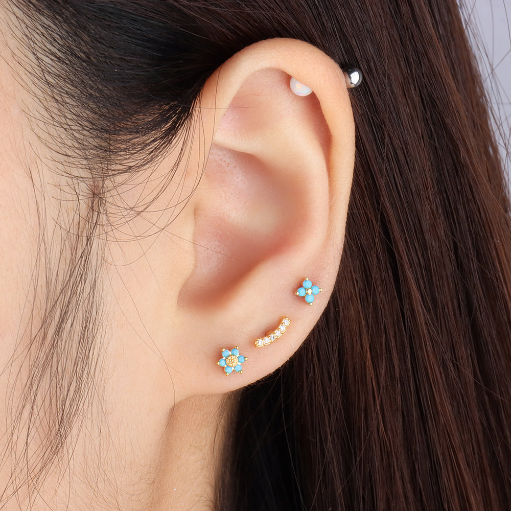 Simple Stud - Stainless Steel - Upper Lobe, Helix, Flat - Oumo Jewelry