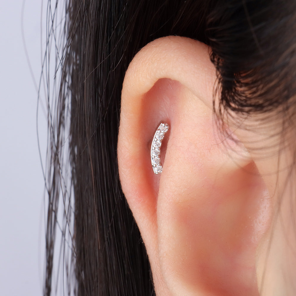 Simple Stud - Stainless Steel - Upper Lobe, Helix, Flat - Oumo Jewelry