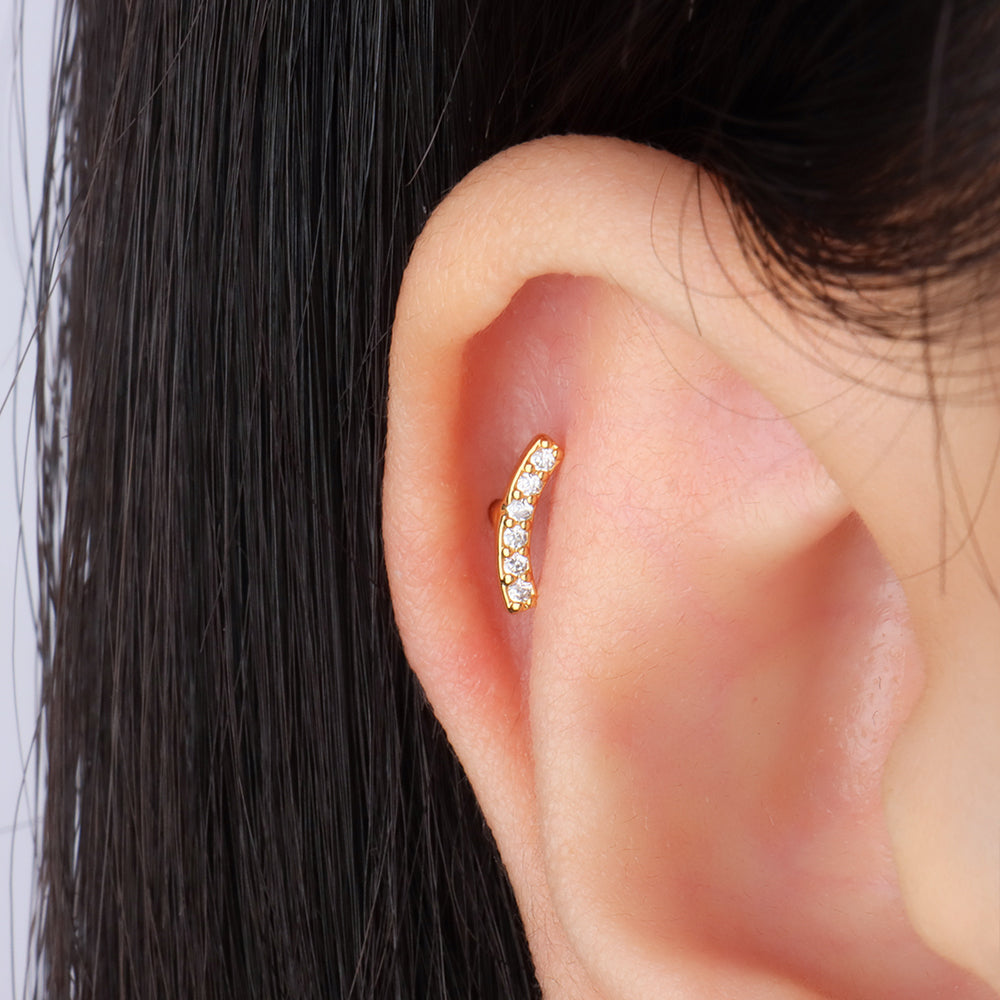 Simple Stud - Stainless Steel - Upper Lobe, Helix, Flat - Oumo Jewelry
