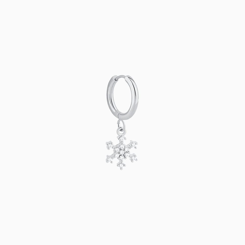 Snowflake Hoop - Stainless Steel - Lobe - Oumo Jewelry