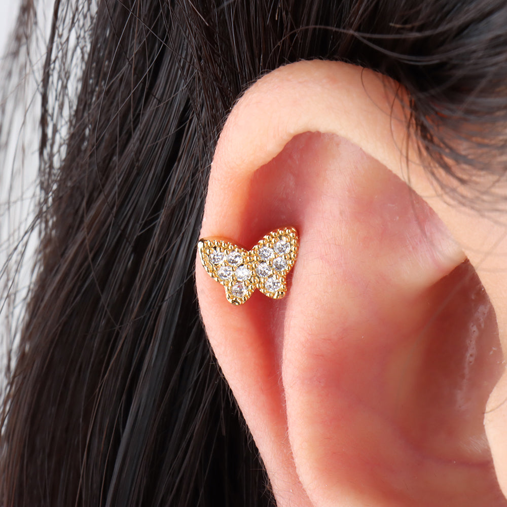 Sparkle Butterfly Stud - OhmoJewelry