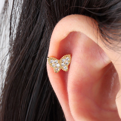 Sparkle Butterfly Stud - OhmoJewelry