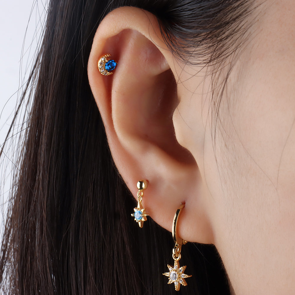 Sparkle Star Drop Earring - OhmoJewelry