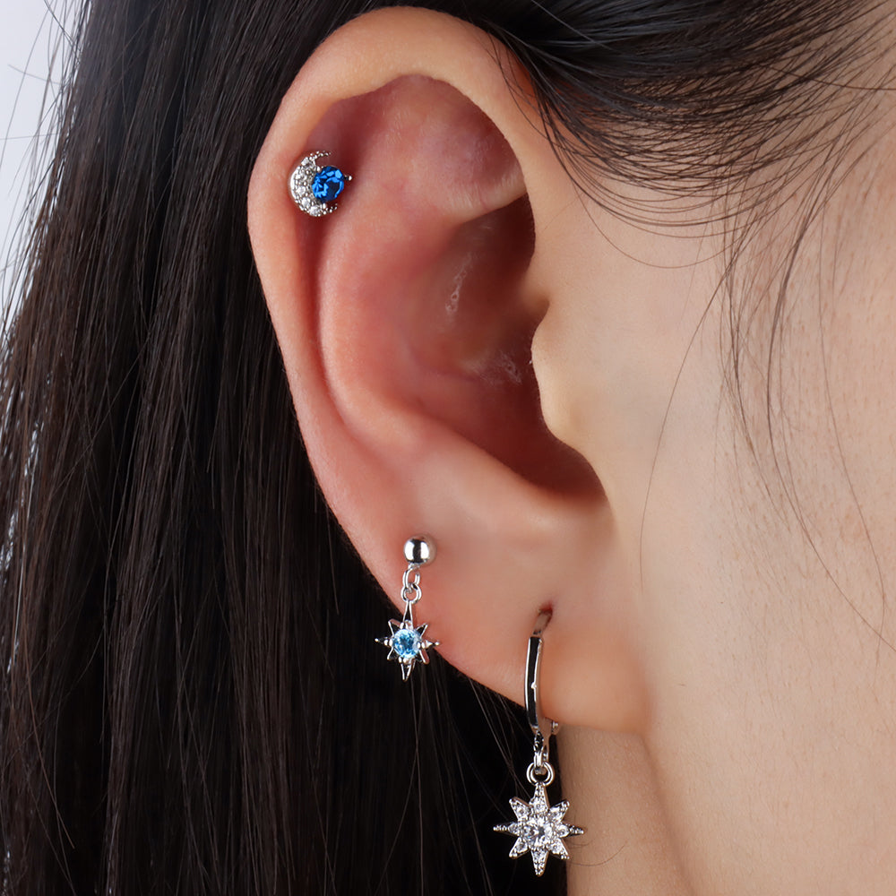 Sparkle Star Drop Earring - OhmoJewelry