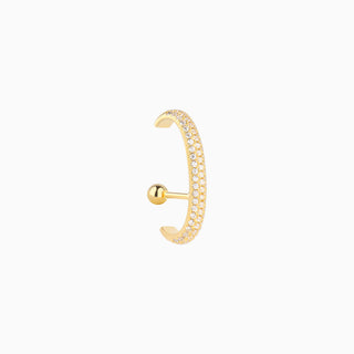 Sparkling Basic Half Huggie Stud - OhmoJewelry