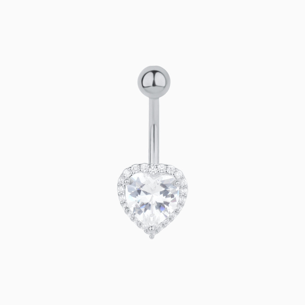 Sparkling Love Belly Ring - Stainless Steel - Navel - Oumo Jewelry