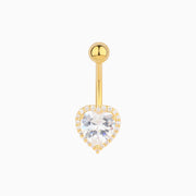 Sparkling Love Belly Ring - Stainless Steel - Navel - Oumo Jewelry