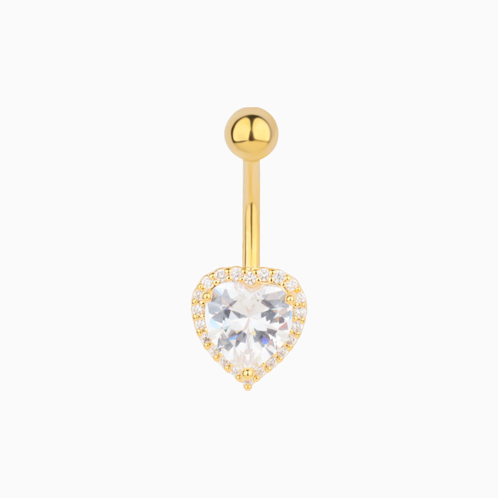 Sparkling Love Belly Ring - Stainless Steel - Navel - Oumo Jewelry