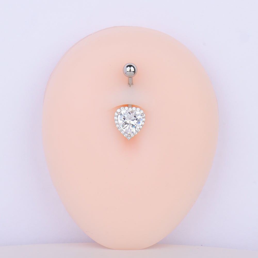 Sparkling Love Belly Ring - Stainless Steel - Navel - Oumo Jewelry