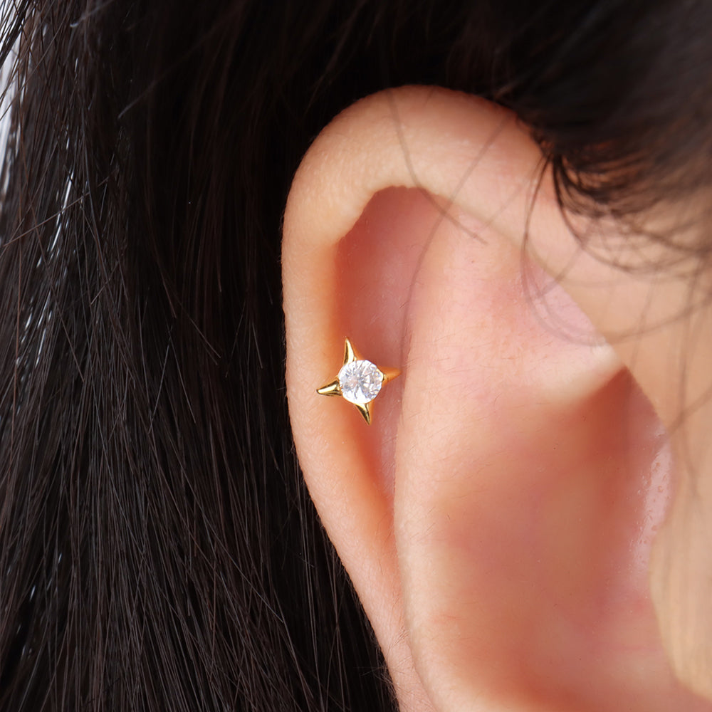 Sparkling Shiny Star Stud - OhmoJewelry