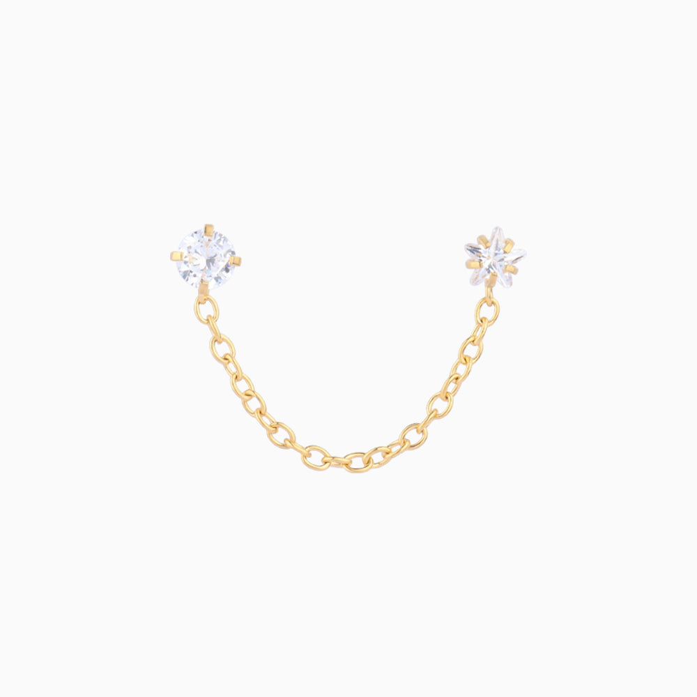 Sparkling Star Chain Earring - OhmoJewelry