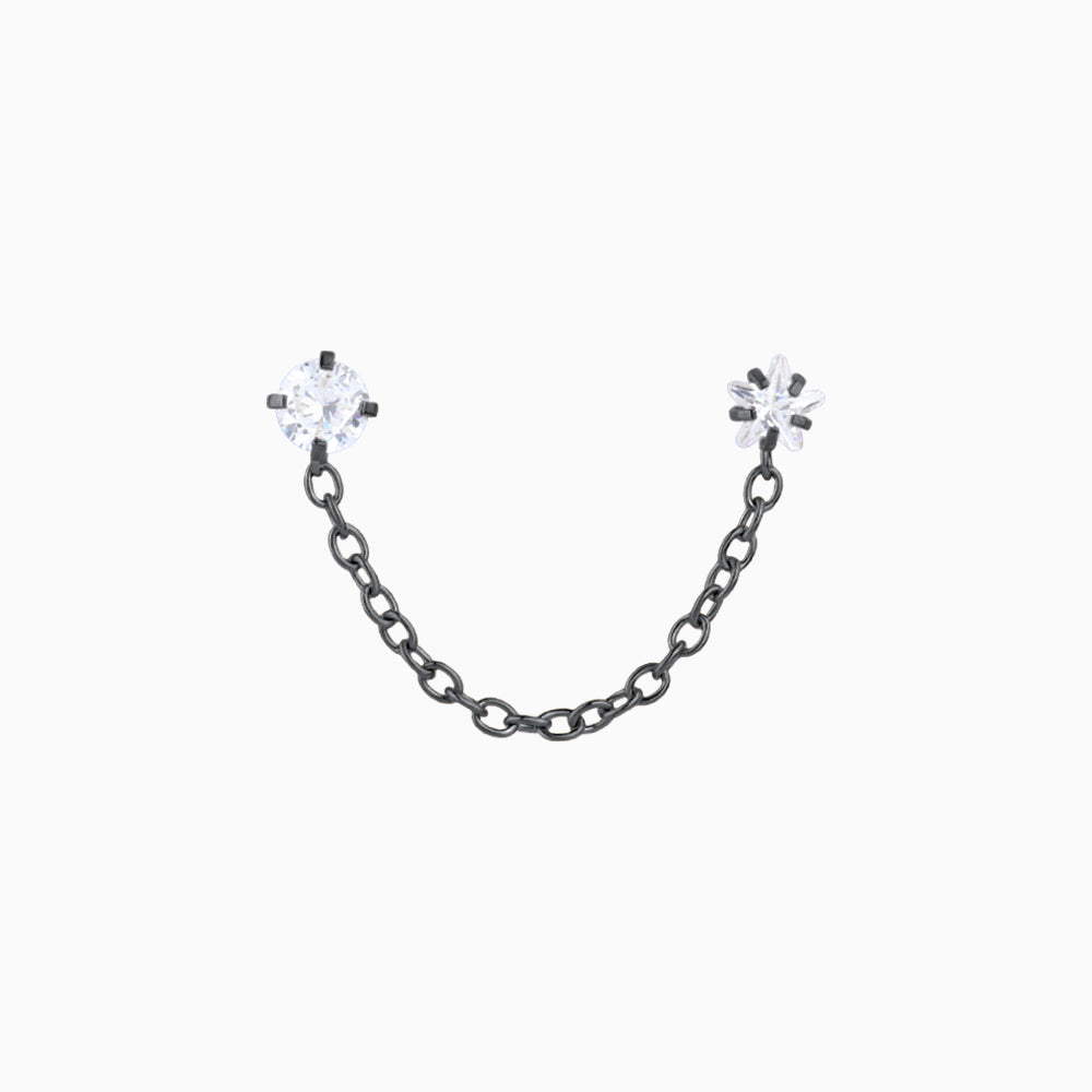 Sparkling Star Chain Earring - OhmoJewelry