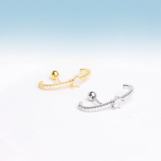 Star Half Huggie Stud - OhmoJewelry