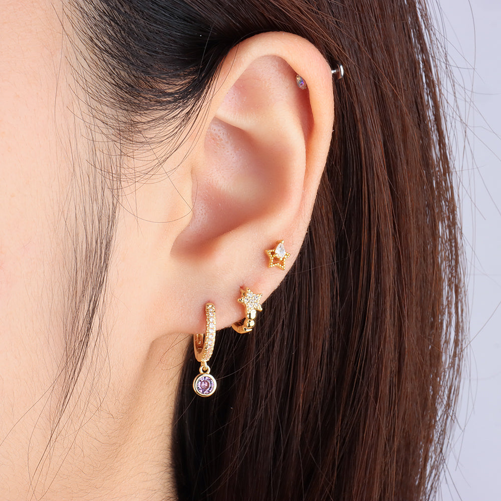Star Helix Hoop - Brass - Helix - Oumo Jewelry