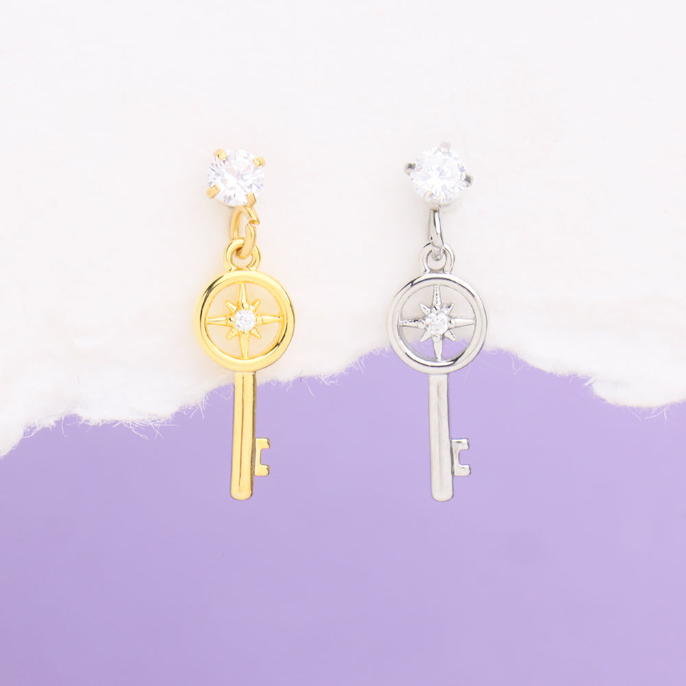 Star Key Drop - Stainless Steel - Flat, Upper Lobe - Oumo Jewelry