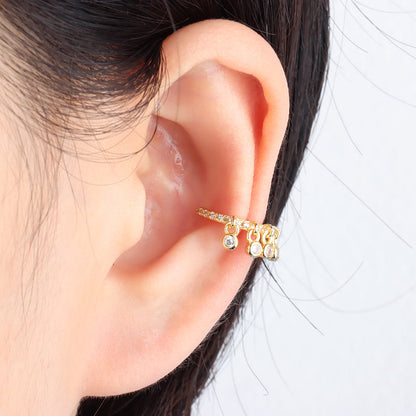 Statement Gemstone Drop Ear Cuff - OhmoJewelry