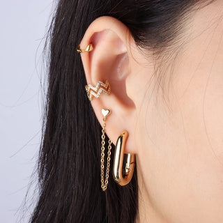 Stylish Heart Chain Earrings - OhmoJewelry
