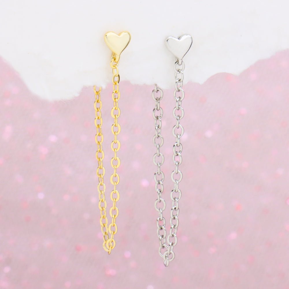 Stylish Heart Chain Earrings - OhmoJewelry