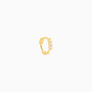 Three Gems Helix Hoop - Stainless Steel - Helix - Oumo Jewelry