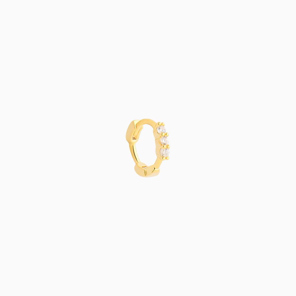 Three Gems Helix Hoop - Stainless Steel - Helix - Oumo Jewelry