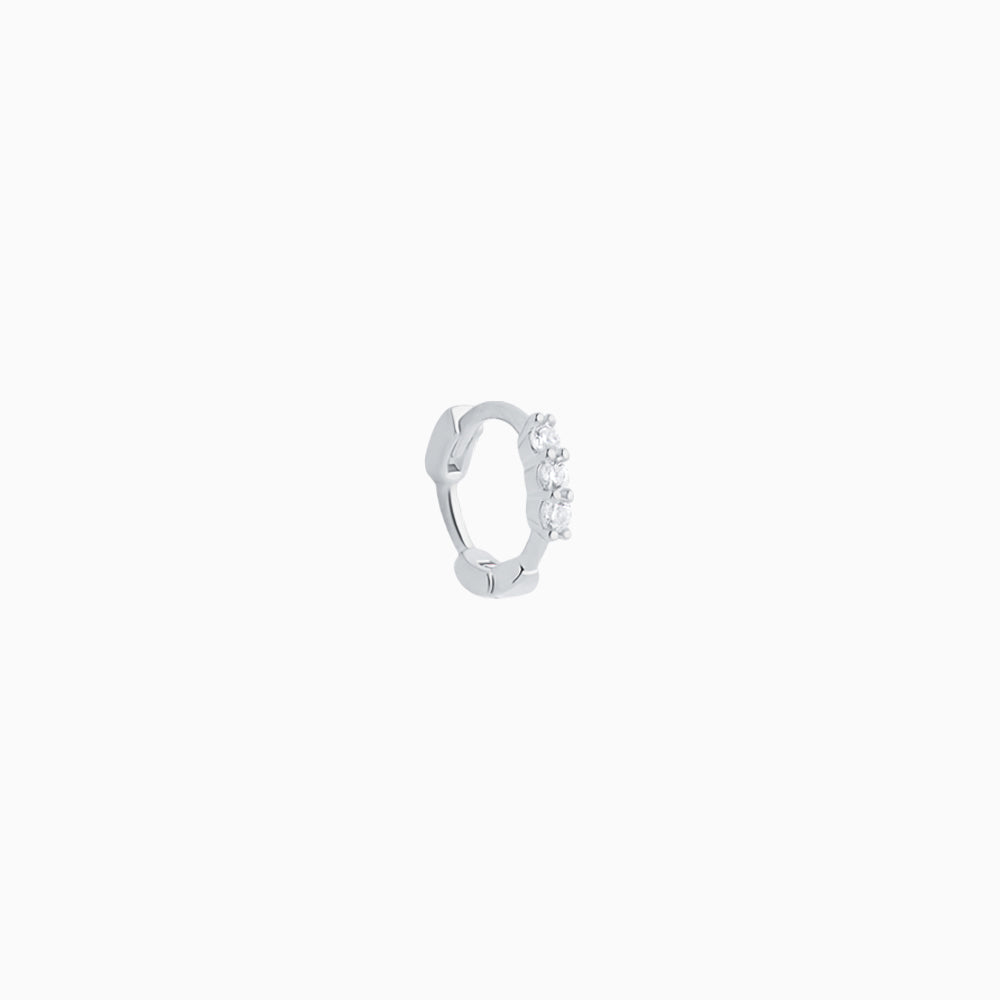 Three Gems Helix Hoop - Stainless Steel - Helix - Oumo Jewelry