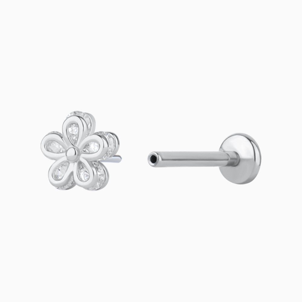 Titanium Shiny Flower Stud - OhmoJewelry