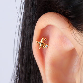 Twinkle Little Star Stud - OhmoJewelry