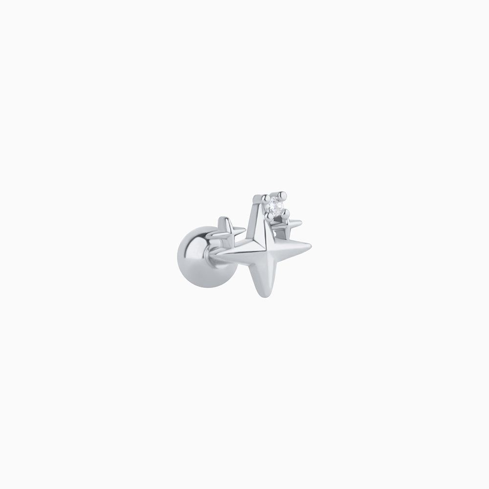 Twinkle Little Star Stud - Stainless Steel - Upper Lobe, Helix, Flat - Oumo Jewelry