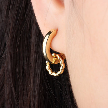 Twist Hoop Drop Earrings - OhmoJewelry