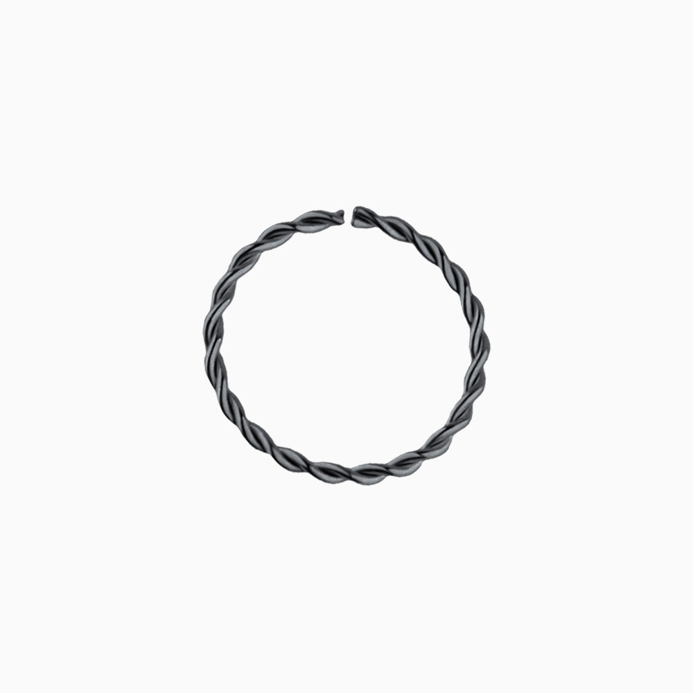 Twisted Nose Hoop - Stainless Steel - Septum - Oumo Jewelry