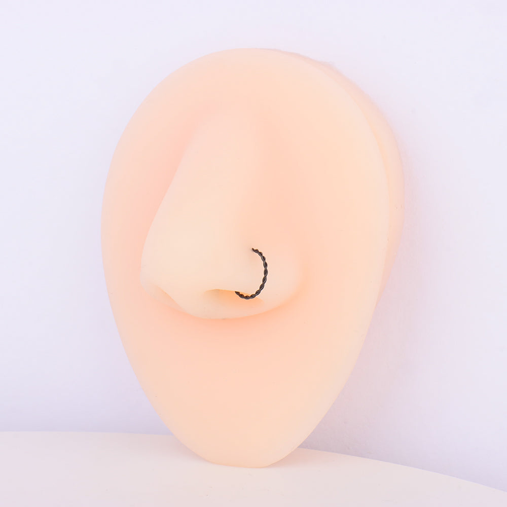 Twisted Nose Hoop - Stainless Steel - Septum - Oumo Jewelry