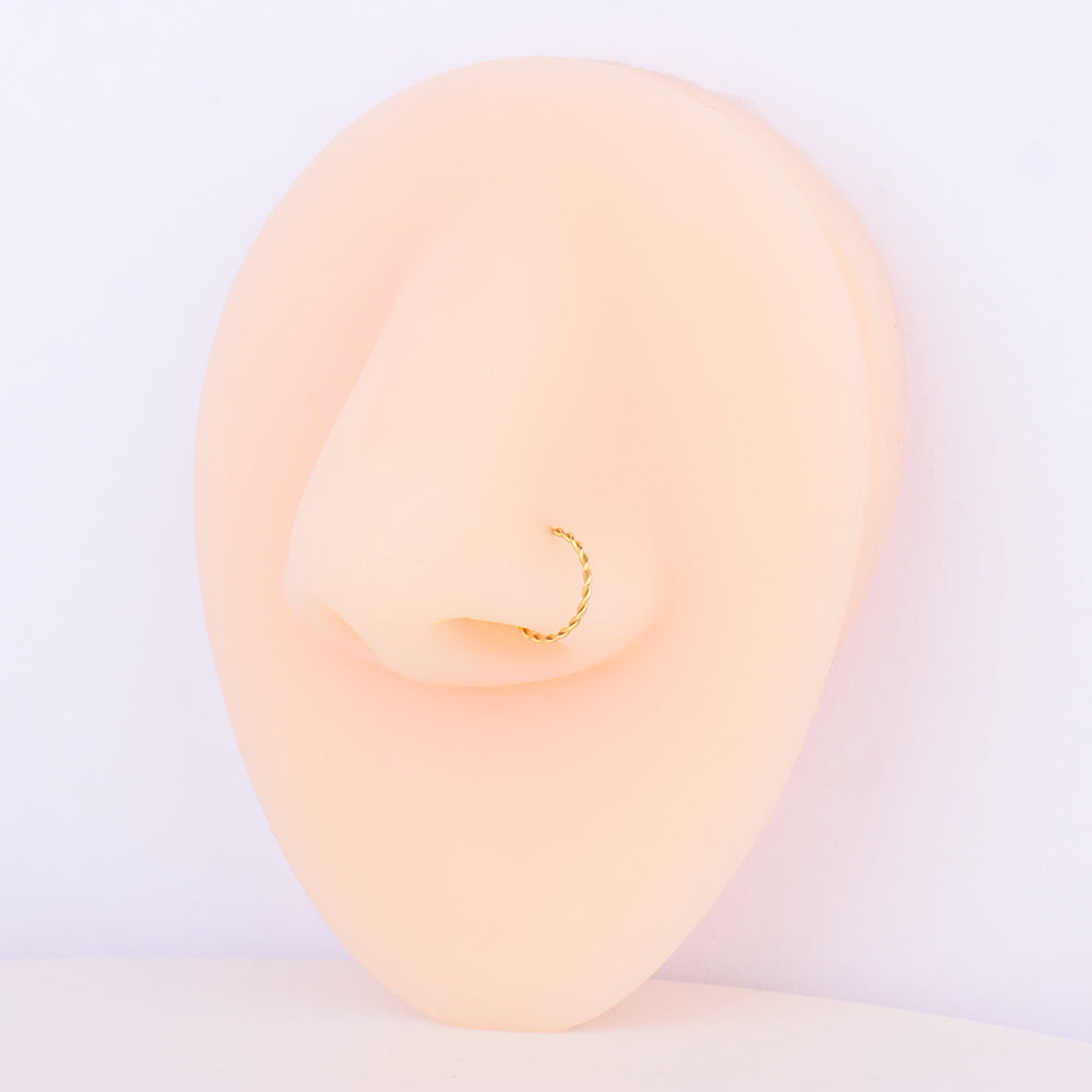 Twisted Nose Hoop - Stainless Steel - Septum - Oumo Jewelry