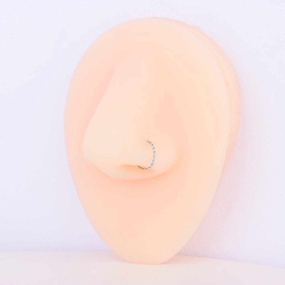 Twisted Nose Hoop - Stainless Steel - Septum - Oumo Jewelry