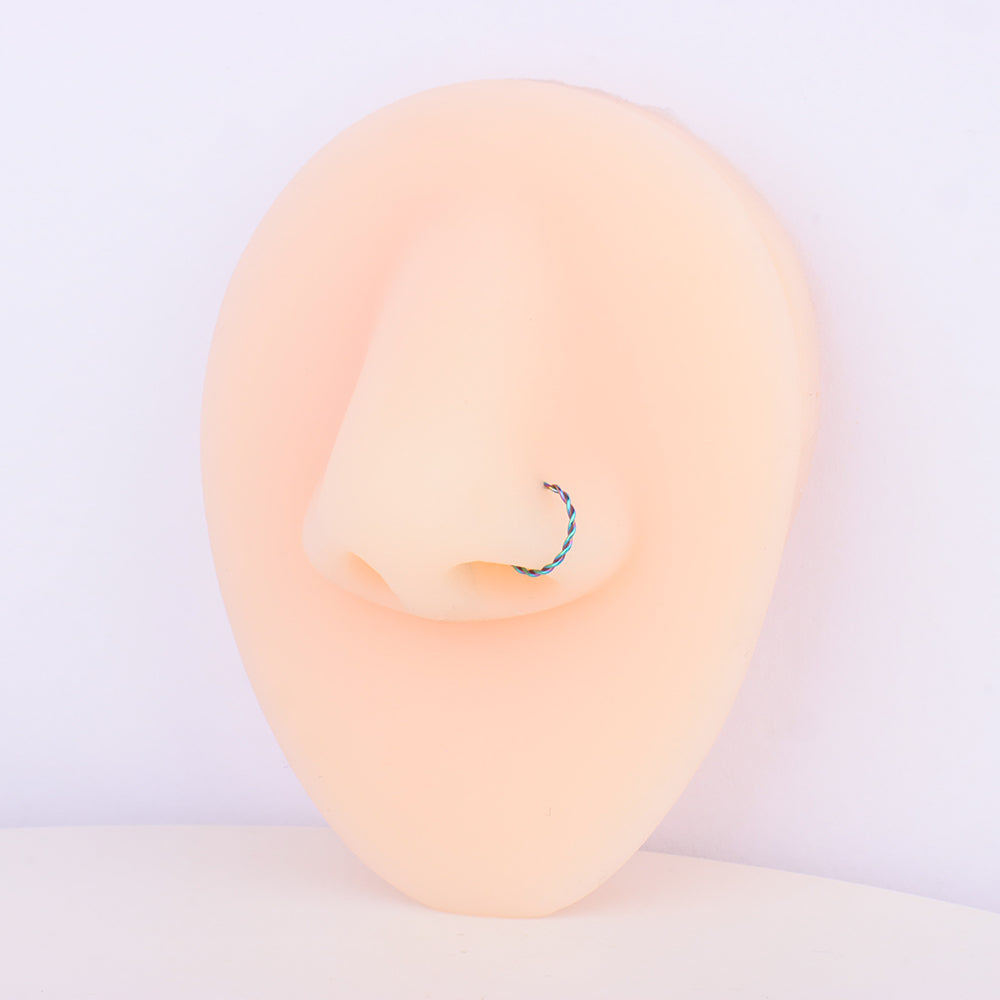Twisted Nose Hoop - Stainless Steel - Septum - Oumo Jewelry