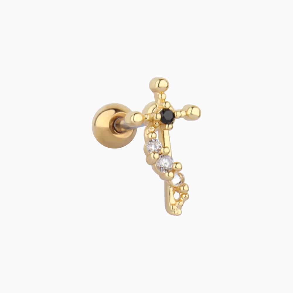 Unique Cross Stud - OhmoJewelry