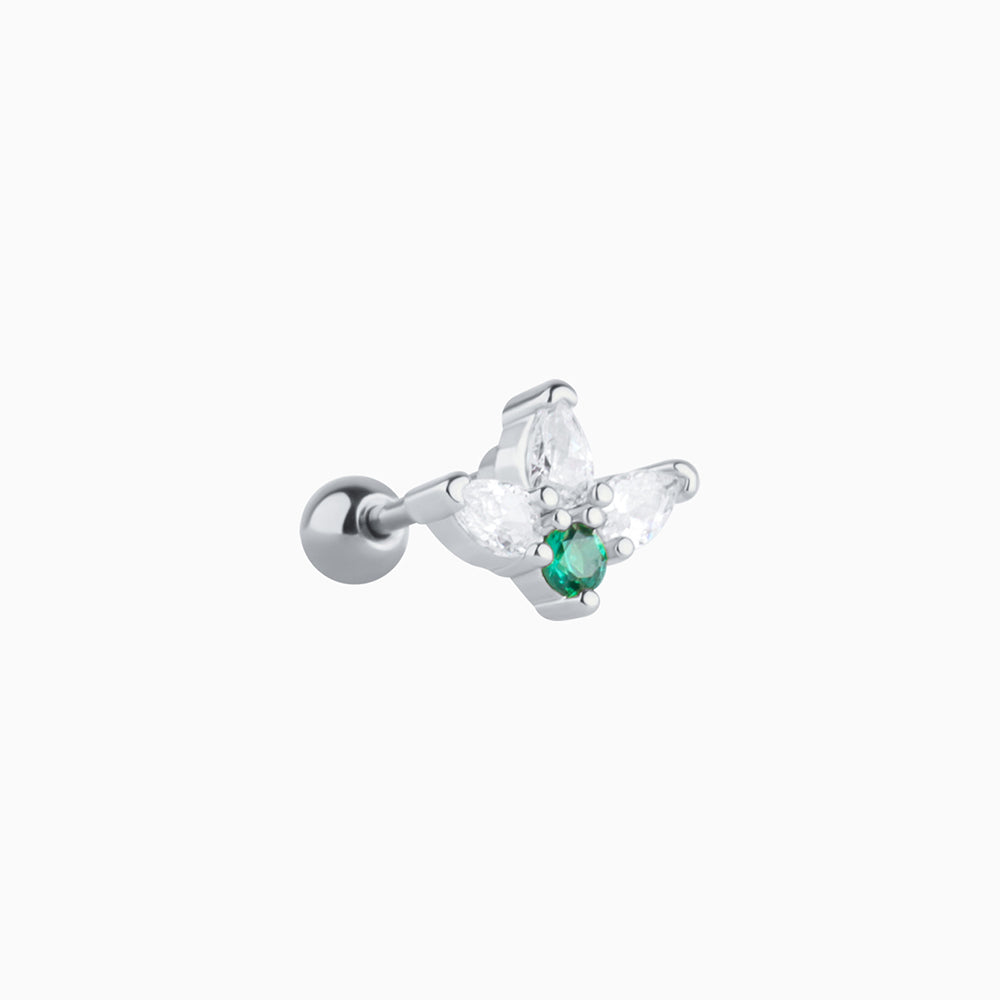 Unique Leaf Stud - Stainless Steel - Upper Lobe, Helix, Flat - Oumo Jewelry