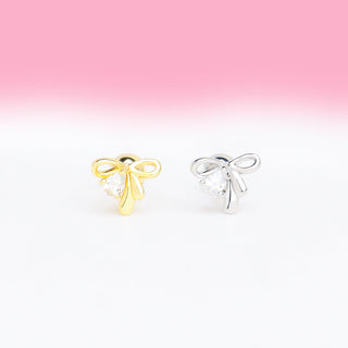 Water Drop Bow Stud - OhmoJewelry