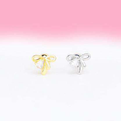 Water Drop Bow Stud - OhmoJewelry