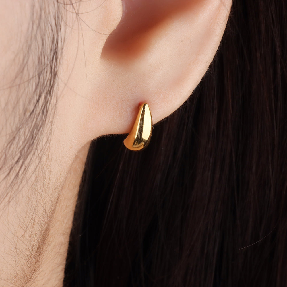 Water Drop Hook Studs - Stainless Steel - Oumo Jewelry